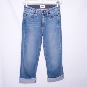 Paige Colette Crop Flare Medium Wash Jeans Size 24